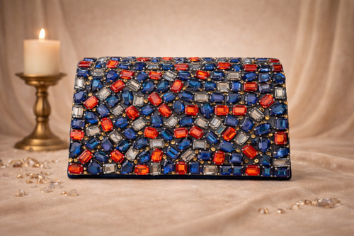 Astraea Gemstone Clutch Bag (Royal Blue) | Handcrafted Couture Evening Clutch – ORAYA