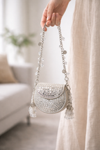 Celeste Mini Mirror Clutch Bag (Silver) | Handcrafted Evening & Wedding Bag – ORAYA