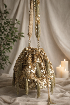 Chandrika Potli Bag Gold | Handcrafted Sequin Wedding Potli – ORAYA