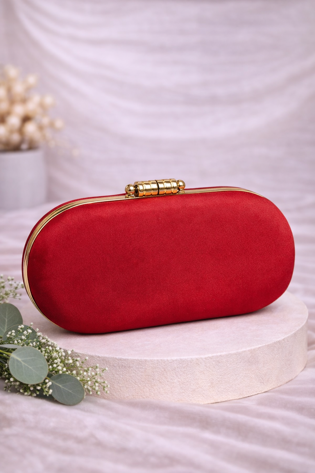 Elara Sequin Clutch Bag (Red) - Crystal Handle Evening & Wedding Clutch – ORAYA