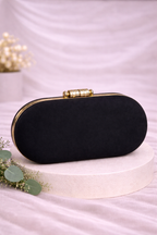 Elara Sequin Clutch Bag (Black) - Crystal Handle Evening & Wedding Clutch – ORAYA