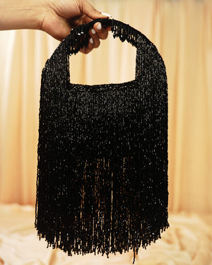 Fringe Gala Beaded Clutch Bag