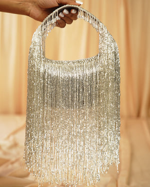 Fringe Gala Beaded Clutch Bag