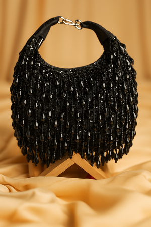 Glitzelle Crystal Cascade Party Clutch Bag-Silver