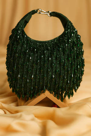 Glitzelle Crystal Cascade Party Clutch Bag-Silver