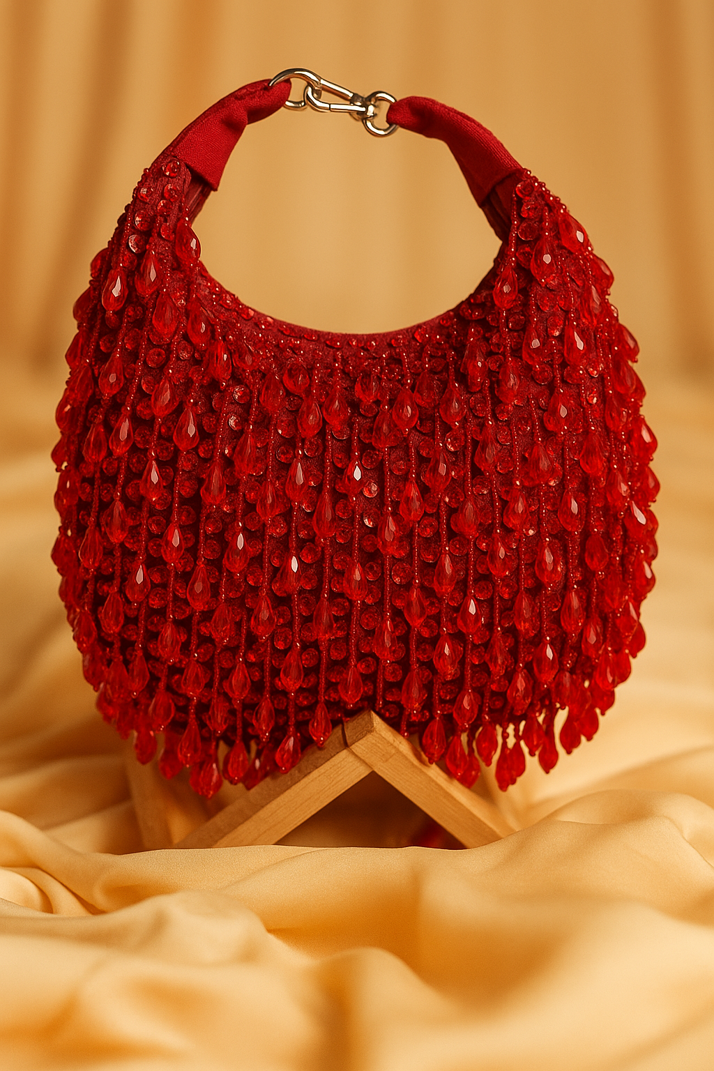 Glitzelle Crystal Cascade Party Clutch Bag-Silver