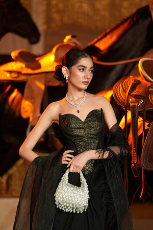 Glitzelle Crystal Cascade Party Clutch Bag-Silver